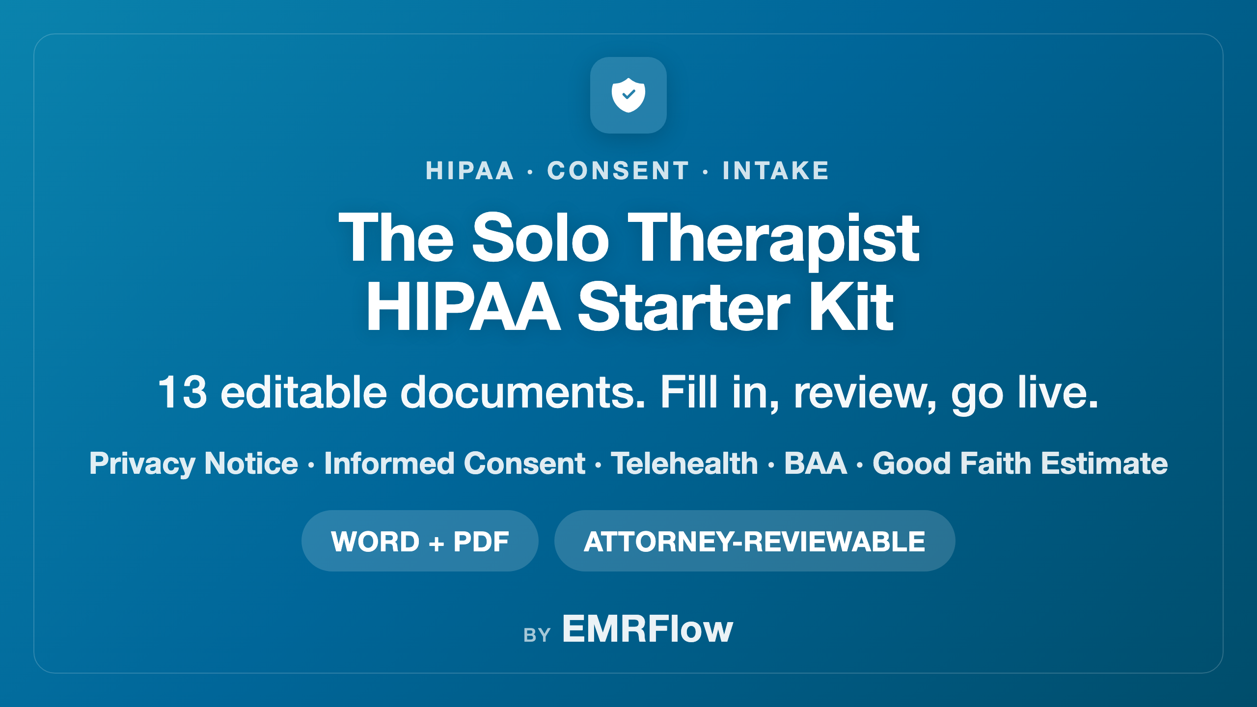 The Solo Therapist HIPAA Starter Kit